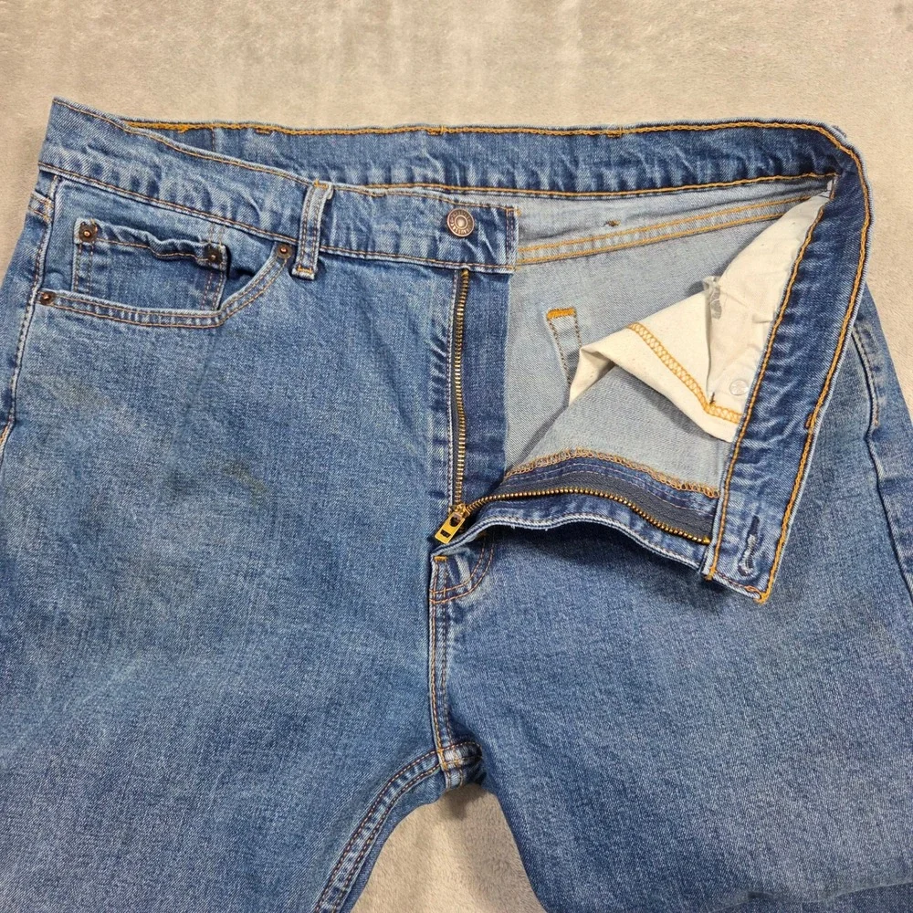 Mens Levi Strauss 505 Jeans‎ Blue Wash Straight Leg Size 38x32 90s Country Retro